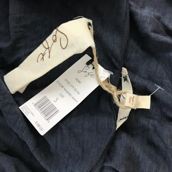 Soft Joie Washed Navy Pima Cotton Modal Top Size Small - Picture 5 of 6